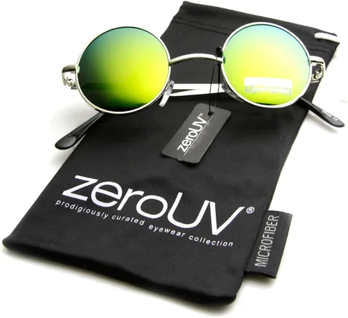 Vista 5 de zeroUV Gafas de sol redondas redondas inspiradas en Lennon de estilo retro vintage