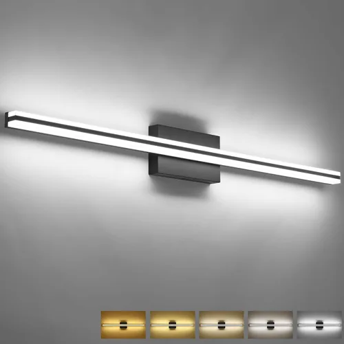 Vista 28 de SOLFART Luces de tocador de baño sobre espejo 14W 60 cm Luz de baño moderna negra 6000K ND