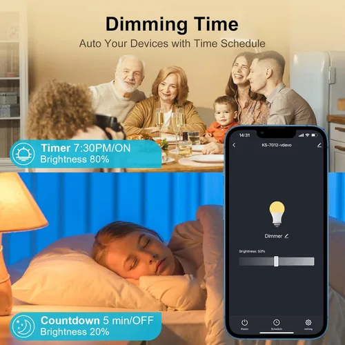 Vista 7 de Milfra Interruptor de atenuación inteligente, compatible con Alexa y Google Assistant, interruptor WiFi para luces LED, necesita cable neutro, Wi-Fi
