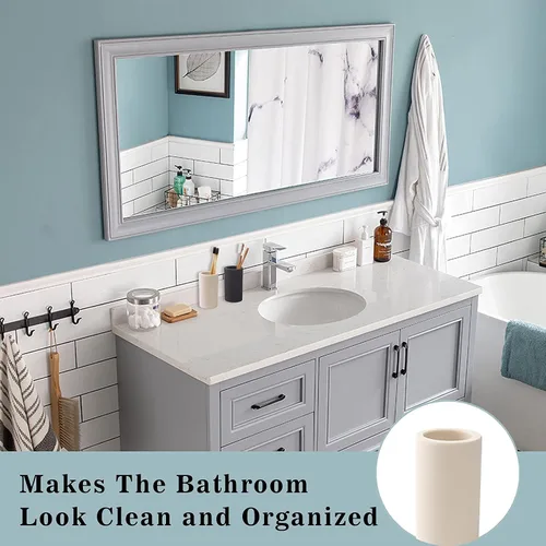 Vista 3 de Soporte de cepillo de dientes beige para baño, absorción de agua, secado rápido, diatomita, soportes para cepillos de dientes eléctricos, pasta
