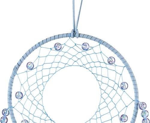 Vista 3 de Atrapasueños suaves, plumas de ganso azul aguamarina con multianillo, perla de lujo, hecho a mano, gran atrapasueños para dormitorio, atrapasueños