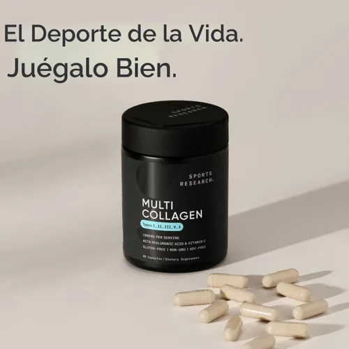 Vista 7 de Sports Research® Péptidos de colágeno múltiple con ácido hialurónico, 90