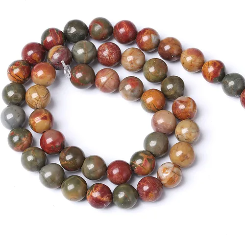Vista 163 de 100 cuentas de piedra multicolor natural de 0.236 pulgadas (0.236 in), cuentas espaciadoras sueltas redondas para hacer pulseras, collares, aretes