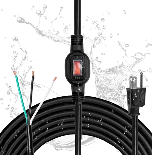 Vista 10 de Iron Forge Cable Cable de alimentación de repuesto de 16 AWG de 10 pies con interruptor de encendido y apagado en línea impermeable IP65 - Cable