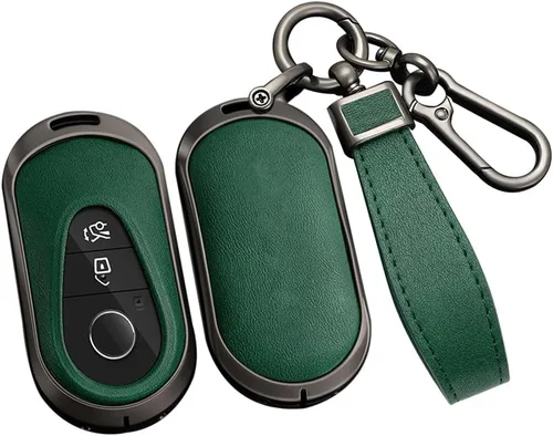 Vista 14 de ontto Llavero de cuero compatible con Mercedes-Benz 2020 en adelante, llavero de metal para Benz Clase S, Clase G, Clase E, color negro