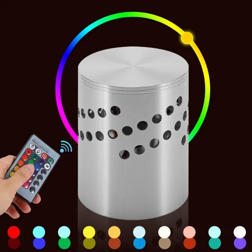 Vista 4 de Lámpara de pared LED en espiral, 3W colorido RGB espiral agujero lámpara de pared de aluminio LED lámpara de pared iluminación interior para bar KTV