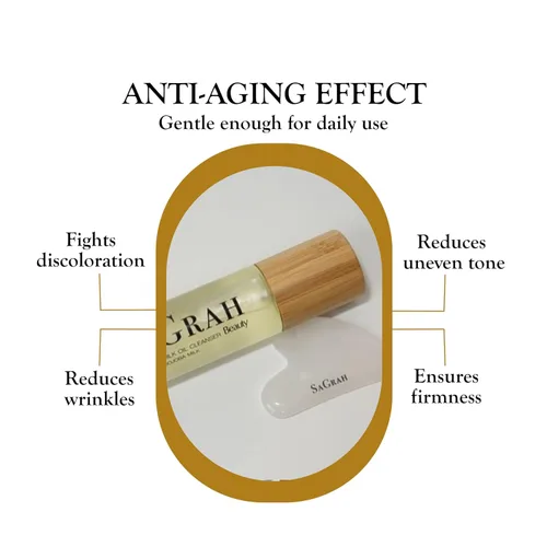 Vista 3 de Limpiador de aceite antienvejecimiento con leche de jojoba y gua-sha Duo - Hidratación profunda y renovación limpiador facial y masajeador facial
