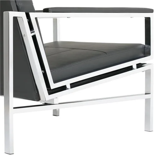 Vista 8 de Atlas Modern Accent Silla en piel mezclada, cromado/negro