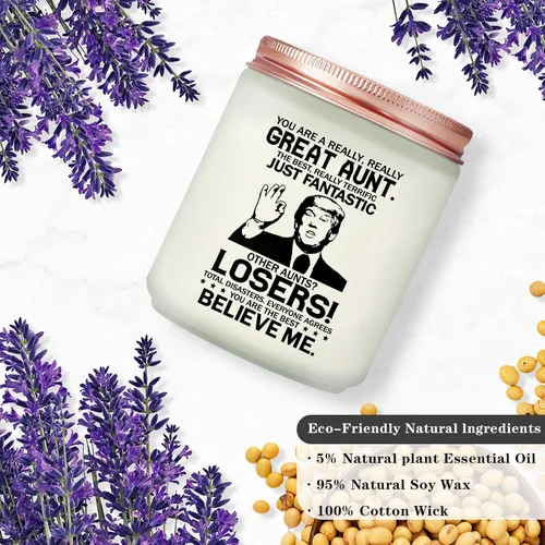 Vista 2 de Maybeone Regalos para el día de la madre para tía de sobrino – Regalo de cumpleaños de Navidad para tía – Vela perfumada de lavanda