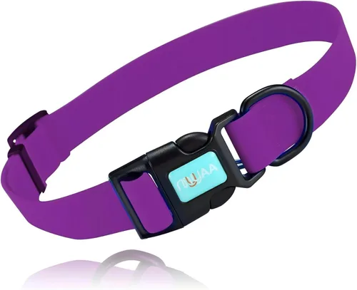 Vista 17 de Collares de perro impermeables, fácil de limpiar, collares ajustables para perros pequeños, medianos y grandes (negro, M)