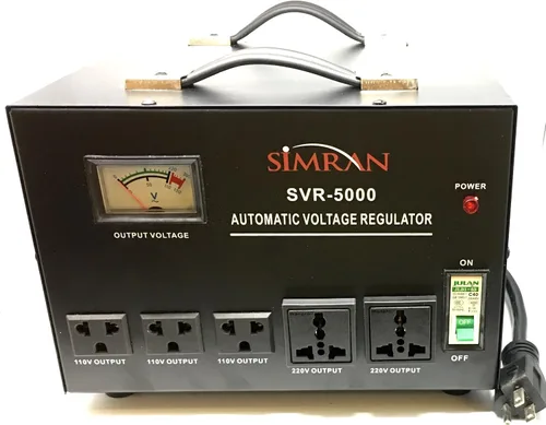 Vista 2 de Simran Transformador de voltaje Convertidor de potencia Regulador Estabilizador Convertidor de potencia Negro (SVR-1000)