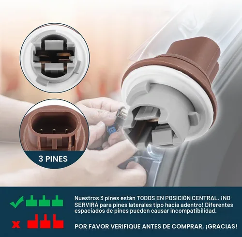 Vista 5 de Soporte de enchufe de luz de señal de estacionamiento y giro No.68030801AA para Dodge Grand Caravan 2011-2020 marrón (juego de 2)