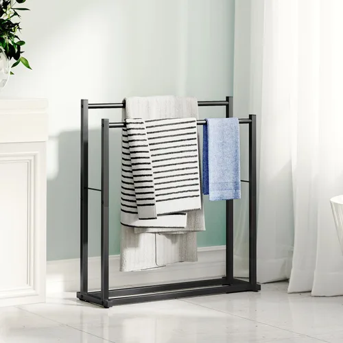 Vista 2 de Honiter Toalleros para Baño, 2 Niveles Toallero Más Ancho para Secar Toallas al Aire Libre, Toallero Independiente, Soporte para Toallas de Piscina