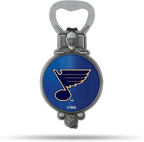Vista 10 de Rico Industries NHL - Abrebotellas magnético de hockey, acero inoxidable, imán fuerte para exhibir en el refrigerador