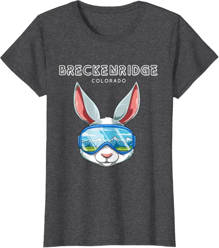 Vista 6 de Breckenridge Colorado USA - Camiseta de esquí y snowboard de conejo, Negro, S