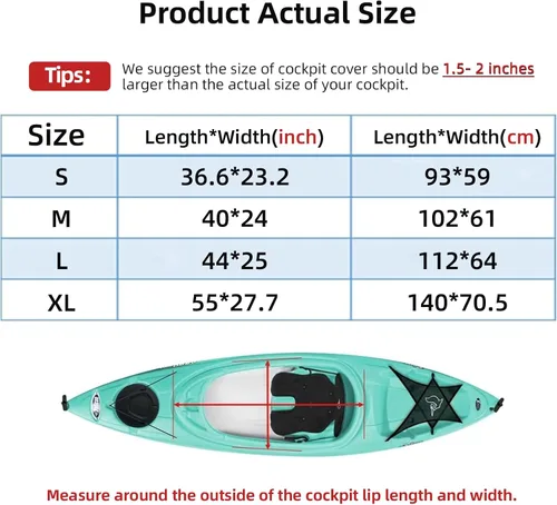 Vista 2 de Universal Kayak Cockpit Cover Waterproof Seal Cockpit Cover Maximum Protection for Your Ocean Cockpit