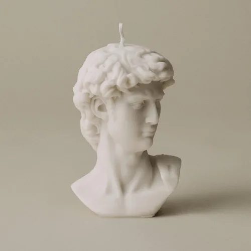 Vista 5 de LAWA - Vela de busto de David, vela perfumada de cera de soja hecha a mano, elegante vela estética, regalo de inauguración de la casa, idea de Blanco
