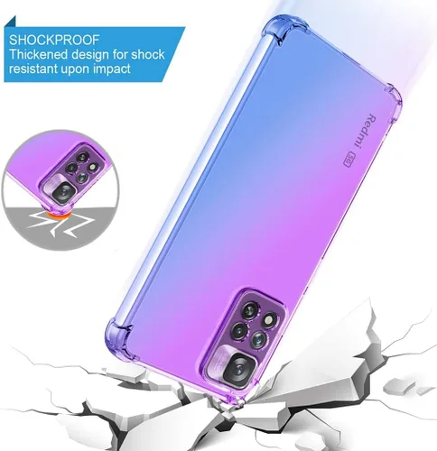 Vista 7 de Funda para Redmi Note 11 Pro 5G/Redmi Note 11E Pro, funda transparente para teléfono con degradado, delgada, antiarañazos, flexible, funda