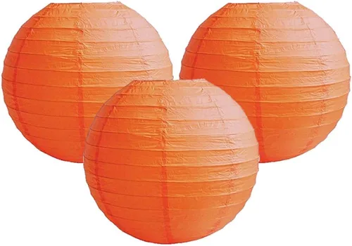 Vista 36 de Paquete de 3 linternas redondas de papel para decoración de boda y fiesta de cumpleaños (azul bebé, 4 pulgadas/3.9 in)