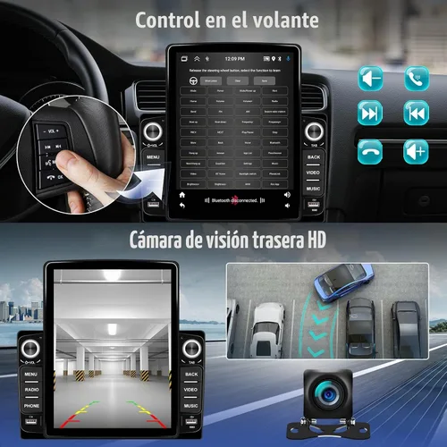 Vista 6 de [2+64G] Android 15 Estéreo de coche doble DIN con CarPlay inalámbrico