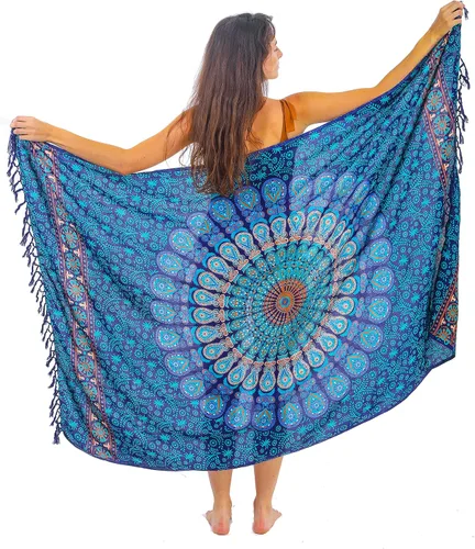 Vista 22 de Boho Chic Pareo - Pareo Mandala - Cubre Traje de Baño Bikini - Vestido de Playa - Envoltura