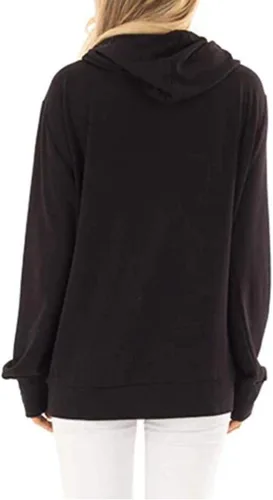 Vista 2 de KAKALOT Sudadera con capucha para mujer, con estampado de mamá oso, cuello vuelto, con cordón