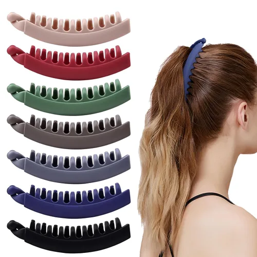 Vista 9 de Pinzas para el pelo de plátano mate grandes de 4.3 pulgadas para mujer, soporte antideslizante para colas de caballo de pelo grueso y fino, bonitos