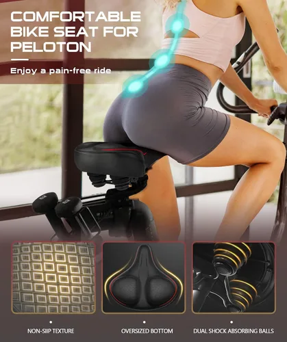 Vista 2 de Bicycle Seat for Men Women Comfort Extra Wide, Noseless Bike Seats for Peloton Seat, Most Comfortable Saddles for E Bike, Stationary, Exercise