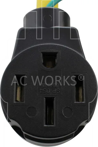 Vista 4 de AC WORKS Adaptador RV/EV 14-50R de 50 amperios (salida de secadora de 3 clavijas 30A a 50A RV/EV)