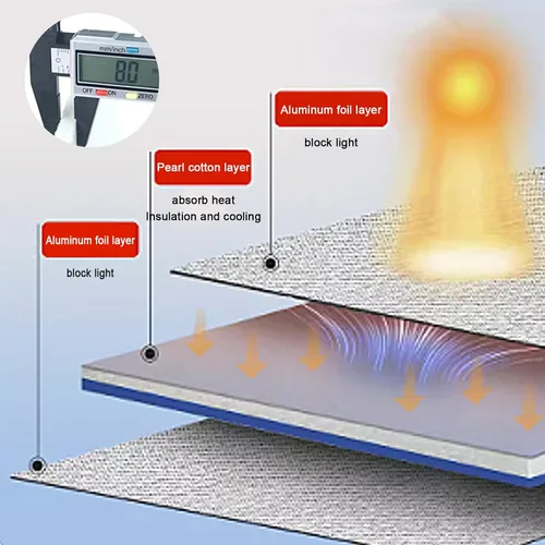 Vista 5 de Película reflectante de doble lámina de aluminio con aislamiento térmico para ventanas, aislamiento acústico para ventanas de vidrio, control