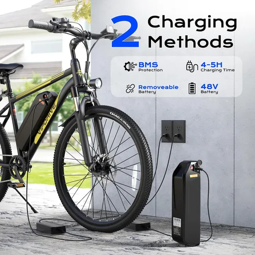 Vista 4 de Bicicleta de montaña eléctrica para adultos, motor de pico de 750 W, bicicleta eléctrica de 22 MPH, batería de 48 V, 50 millas, bicicleta eléctrica