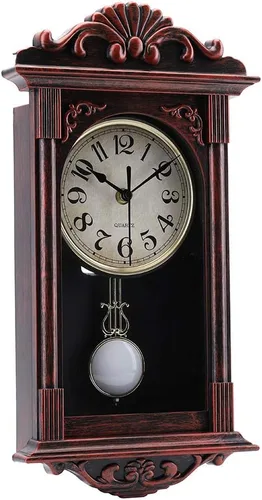 Vista 3 de jomparis Reloj de pared con péndulo, regalos para papá, regalos para papá para Navidad, reloj de pared retro de cuarzo decorativo, funciona