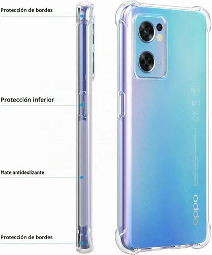 Vista 2 de USTIYA Caso para Reno 7 5G Clear TPU cuatro esquinas cubierta protectora transparente suave funda