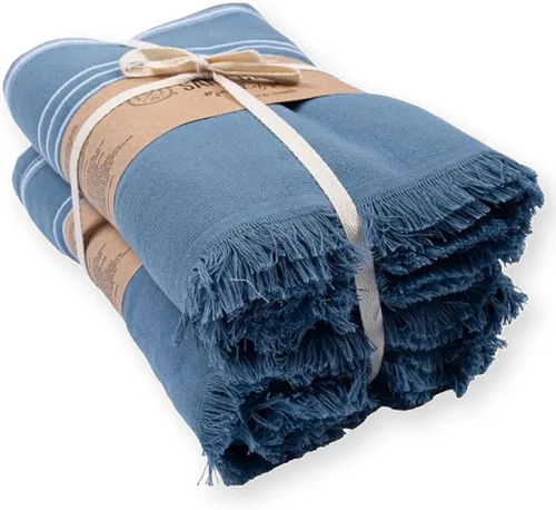 Vista 24 de Sand Cloud Toallas de baño turcas de 2 capas para baño, paquete de 2 Clásico - Gris