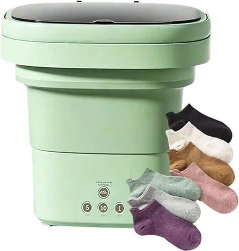 Vista 9 de Small Washer Machine - 6 Liter Foldable Quiet Washer Mini Laundry Machine With A Drain Basket For Apartment Dorm House Travel Camping Laundry