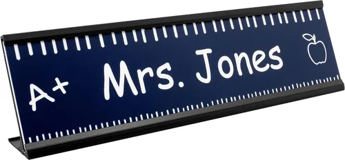 Vista 4 de LEHRER Schreibtisch Namensschild oder Türschild - Material de señalización de grabado láser - Tolles Schule Lehrer wertsteigerung Geschenk macht.