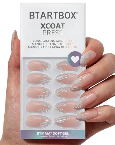 Vista 56 de BTArtbox Uñas Postizas Blancas Cortas a Presión - Uñas Postizas de Gel Suave en Forma de Almendra, Uñas Blancas con Pegamento para Uñas, Uñas