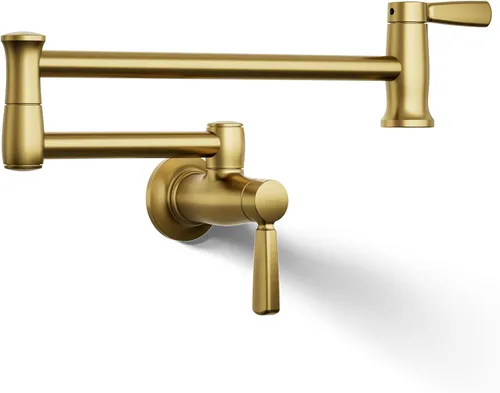 Vista 18 de KOHLER 35744-BL - Grifos de cocina de llenado de ollas de montaje en pared estilo tradicional, color negro mate