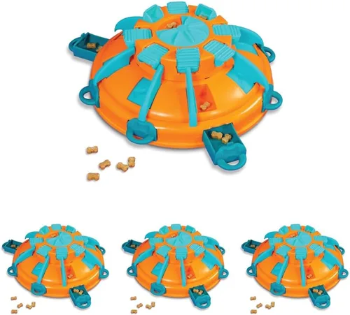 Vista 10 de Nina Ottosson by Outward Hound Dog Smart - Juguete interactivo de rompecabezas de premios para perros, color naranja Dog Smart Composite (naranja)