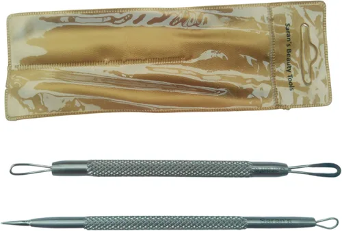 Vista 2 de Removedor de espinillas profesional de acero inoxidable de 2 piezas, extractor de espinillas, tratamiento del acné de Comedone, herramientas