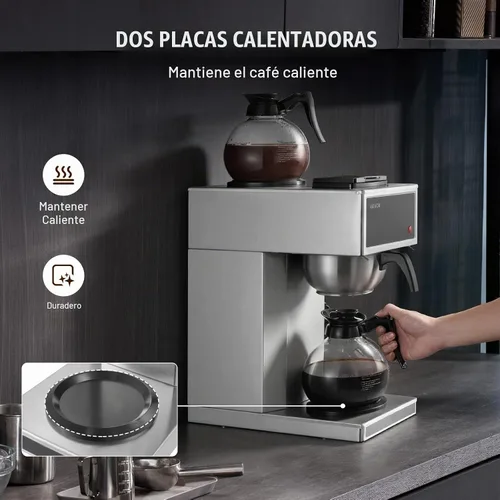 Vista 3 de VEVOR Cafetera comercial del goteo 12 tazas estilo del goteo de la máquina