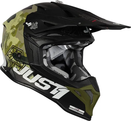 Vista 2 de Just1 Racing J39 - Casco de motocicleta MX Off-Road Motocross con carcasa externa de resina termoplástica