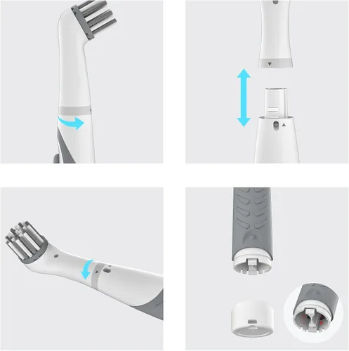 Vista 3 de Cepillo de limpieza eléctrico, cepillo eléctrico para lechada con cabezales de cepillo múltiples 4 en 1, cepillo motorizado inalámbrico