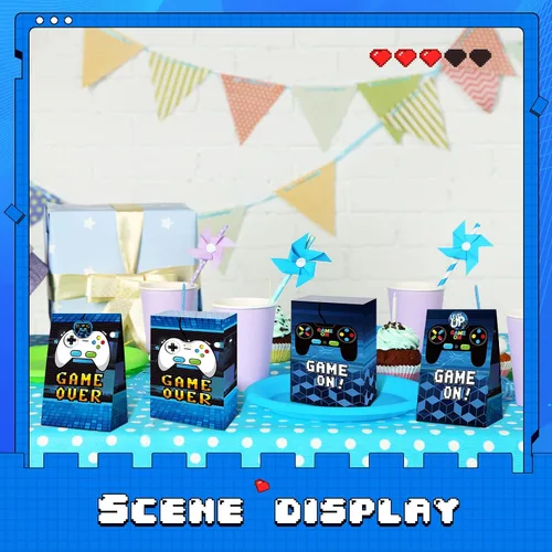 Vista 4 de Pajean 24 bolsas de regalo para videojuegos, suministros de fiesta de videojuegos, recuerdos de fiesta para jugadores, bolsas de golosinas con 30