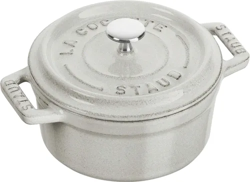 Vista 12 de Staub Mini Cocotte Redondo de Hierro Fundido de 0.25 cuartos de galón - Albahaca, Hecho en Francia