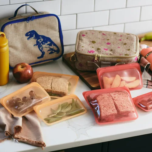 Vista 3 de Stasher Bolsas de silicona reutilizables para almacenamiento de alimentos Arcoíris