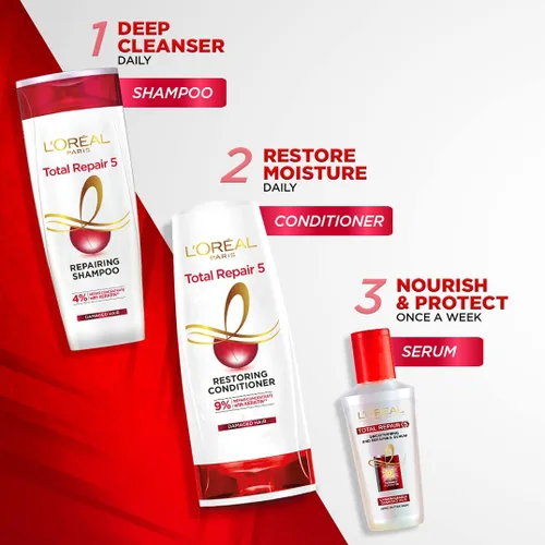 Vista 5 de L'Oreal Paris Hair Expertise Total Repair 5 Champú, 21.6 fl oz