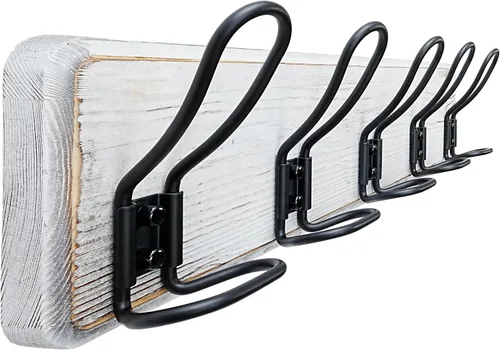 Vista 21 de Dseap Perchero para Abrigos Montado en Pared - Perchero Resistente de Estilo Granja Rural con 5 Ganchos de Alambre para Ropa, Sombrero, Chaqueta