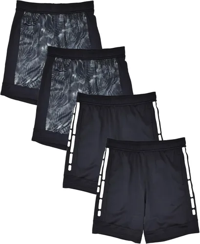 Vista 18 de Andrew Scott Pantalones cortos deportivos de baloncesto para niños con rendimiento activo y estilo de malla, varios paquetes