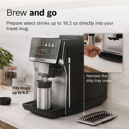 Vista 3 de Bosch Serie 6 Máquina de café y espresso totalmente automática, acero